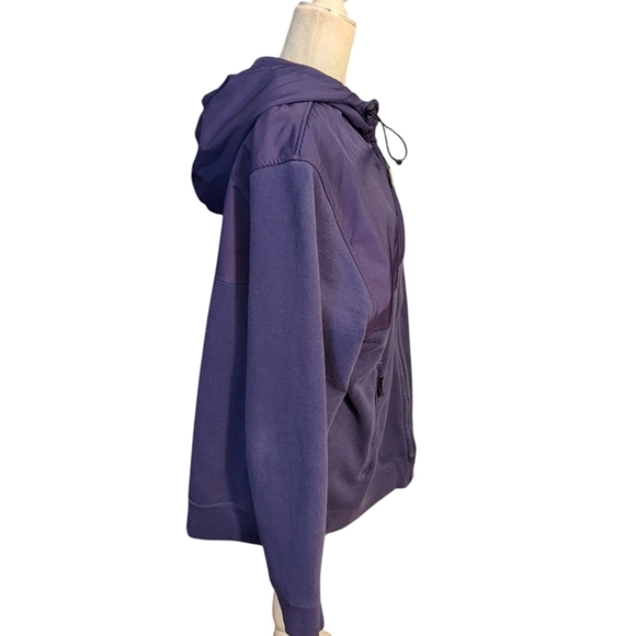 Gear purple fleece/ nylon hooded K State zip front jacket unisex sz XL Men's L - Picture 2 of 8